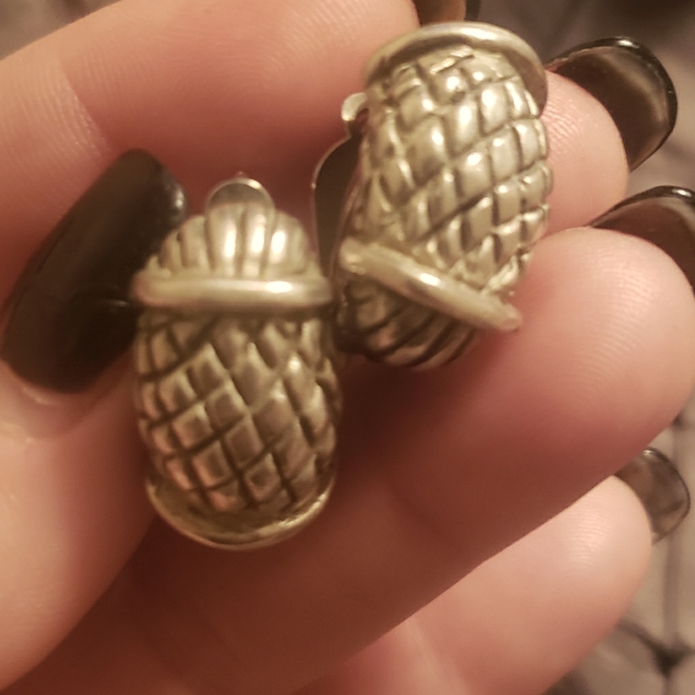 Sterling silver clasp earrings